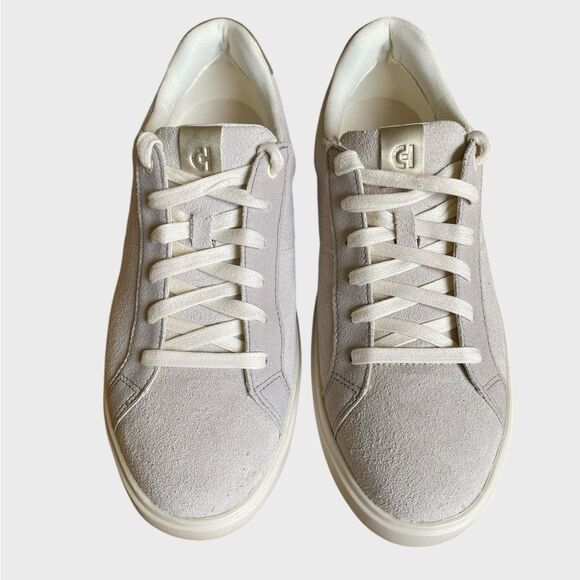 NEW Cole Haan Grand Crosscourt Suede Coaster Sneakers Women's Size 9 Ivory Dove - Picture 3 of 16